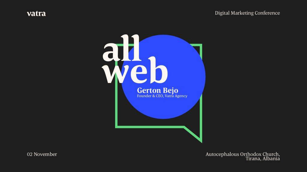 AllWeb digitale marketingconferentie grafisch met Gerton Bejo, oprichter en CEO van Vatra Agency